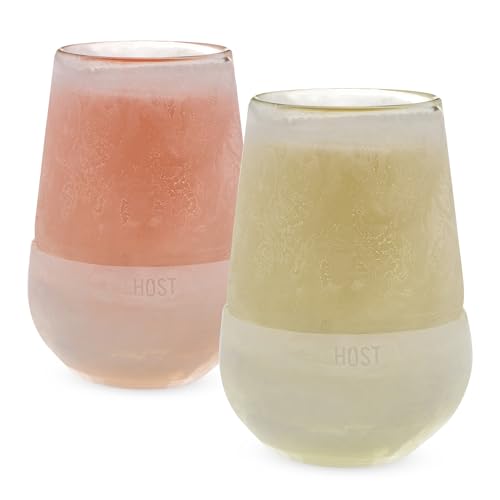 Host Freeze Kühlbecher, doppelwandig, isoliert, mit Gel, Gläser für Rot- und Weißwein, 2er-Set von Host