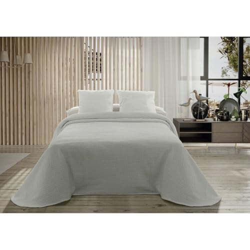 Hosteline Tagesdecke Palma Perlgrau Bett 150 cm von Hosteline