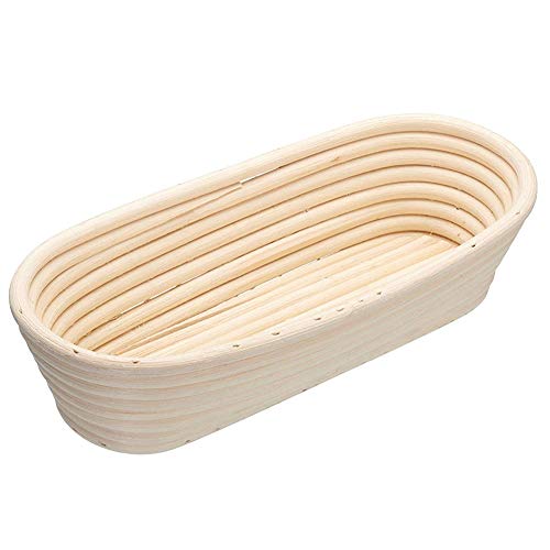 Hosuho Brotgärkorb, Rattan lange Teigkörbe, Lebensmittelaufbewahrungskörbe Backwerkzeug für Brot und Kekse, (oval, 15 * 8 * 5 cm) von Hosuho