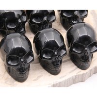 2 Zoll Totenköpfe Dekor, Schwarzer Obsidian Totenkopf, Für Geschenkschädel Dekor, Natürlicher Schwarzer Totenkopf, Edelstein Totenkopf Dekor von HotBeadsFancy