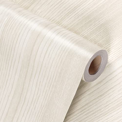 HotDecor Klebefolie Holzoptik Dekofolie Möbelfolie Selbstklebend 60cm X 300cm Abwaschbare Wand Tapete Beige Holz Klebefolie für Küchenarbeitsplatte Holzfolie Selbstklebend für Möbel Küchenschränke von HotDecor