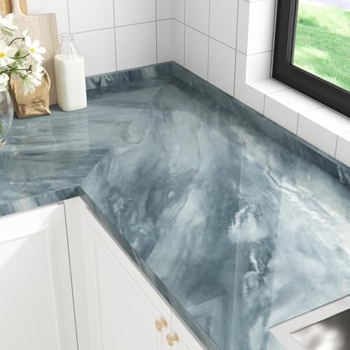 HotDecor Selbstklebende Tapete Blau Klebefolie Marmoroptik Vinyl Klebetapete HotDecor Selbstklebende Tapete Blau Klebefolie Marmoroptik Vinyl Klebetapete von HotDecor