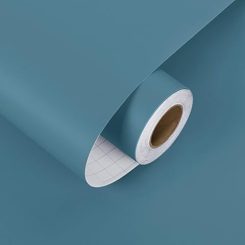 HotDecor Tapete Blau Selbstklebend Klebefolie Möbel Kinder Wand Tapeten Wohnzimmer Abwaschbare Tapete Küche Flur Möbelfolie Selbstklebend Klebefolie Blau Arbeitsplatte Folie Küchenschränke 60 x 300cm von HotDecor