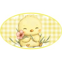 Gelb Kariertes Küken Ovales Kranzzeichen, Zeichen, Kranzbefestigung, Floral, Frühlingsbefestigung von HotMeshMom
