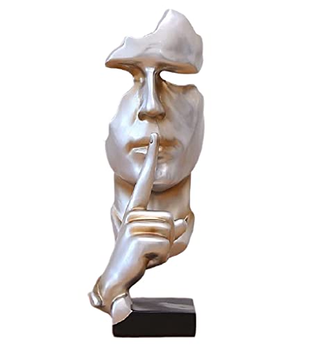 Kreative und abstrakte Männer-Figur, Statuen, Skulpturen, Keep Silence Figur, The Thinker Statue und Skulptur für Zuhause, Wohnzimmer, Tisch, Büro, Schreibtisch, Dekoration, 30 cm hoch von HotStatues