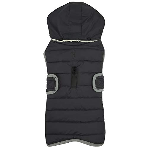 Cozy Winter Hundemantel Warm Kariert Hundejacke Hunde Kleidung Bekleidung Weste Mit Kapuze Abnehmbarer für Kleine Mittelere und Große Hunde,Dunkelgrau,XL: Chest (60-75CM) von HotYou