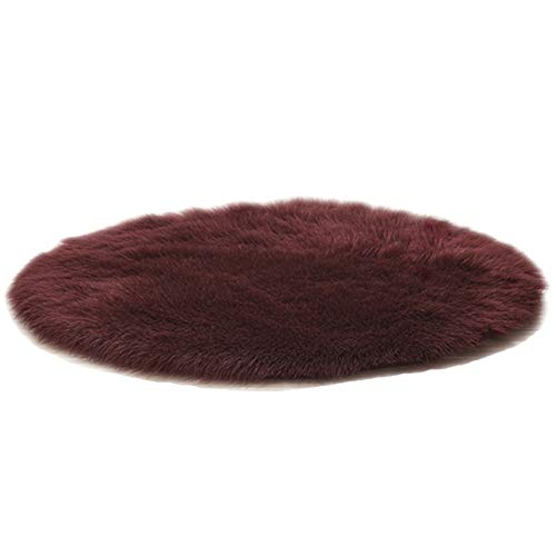 Hochflor Shaggy Rund Teppich Carpet Wohnzimmer Faux Lammfell Schaffell Teppich,Weinrot,Durchmesser 35CM Hochflor Shaggy Rund Teppich Carpet Wohnzimmer Faux Lammfell Schaffell Teppich,Weinrot,Durchmesser 35CM von HotYou