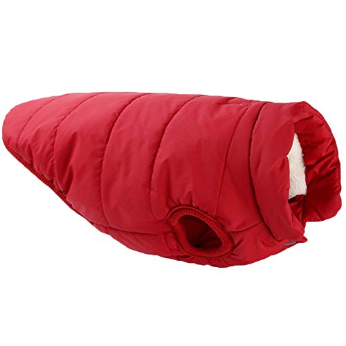 Hundemantel mit Fleece gefütterte Hundejacke, extraweiche, Winddichte, Cozy Warm Hundeweste für Winter,WeinRot,XS: Chest (35CM) von HotYou