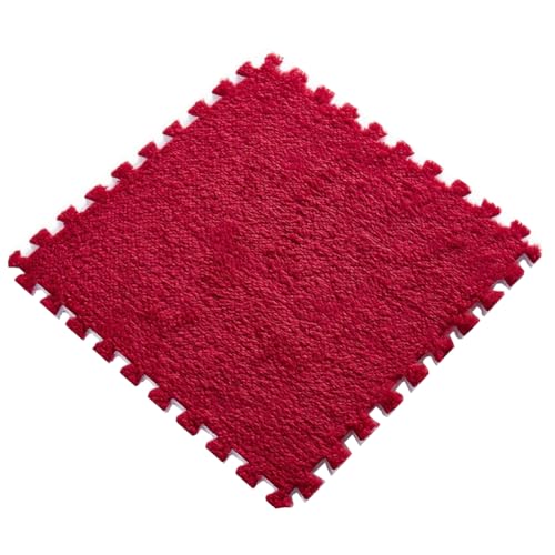 Ineinandergreifende Schaumstoff-Teppichfliesen, Teppich Wohnzimmer, 30 x 30 x 1 cm Plüsch-Puzzle-Schaum-Bodenmatte Mit Rand Teppich WohnzimmerFür Wohnzimmer/Schlafzimmer,Rot 1,6pcs Ineinandergreifende Schaumstoff-Teppichfliesen, Teppich Wohnzimmer, 30 x 30 x 1 cm Plüsch-Puzzle-Schaum-Bodenmatte Mit Rand Teppich WohnzimmerFür Wohnzimmer/Schlafzimmer,Rot 1,6pcs von HotYou