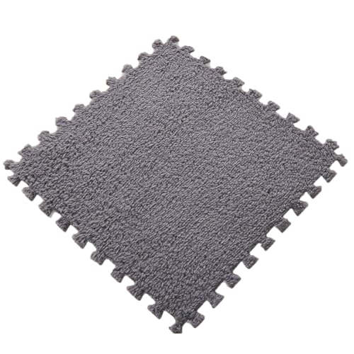 PlüSch-Puzzle-Schaumstoff-Bodenmatte, 30 x 30 x 1 cm, Weicher, Dicker, Geteilter, Ineinandergreifender Plüschschaum-Teppich für den Raumboden,Grau,9pcs PlüSch-Puzzle-Schaumstoff-Bodenmatte, 30 x 30 x 1 cm, Weicher, Dicker, Geteilter, Ineinandergreifender Plüschschaum-Teppich für den Raumboden,Grau,9pcs von HotYou