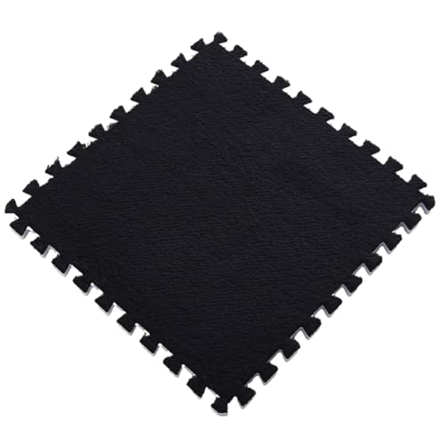 PlüSch-Puzzle-Schaumstoff-Bodenmatte, 30 x 30 x 1 cm, Weicher, Dicker, Geteilter, Ineinandergreifender Plüschschaum-Teppich für den Raumboden,Schwarz,6pcs PlüSch-Puzzle-Schaumstoff-Bodenmatte, 30 x 30 x 1 cm, Weicher, Dicker, Geteilter, Ineinandergreifender Plüschschaum-Teppich für den Raumboden,Schwarz,6pcs von HotYou