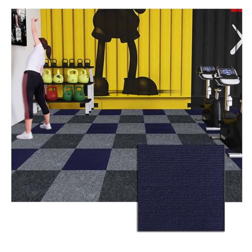 Teppichfliesen 30x30 cm, Teppichfliesen Selbstklebend, Teppich Fliesen, Waschbare Einzelteile, rückstandsfrei entfernbar, Teppichfliesen Selbstliegend für Büro, Wohnzimmer, Balkon,Blau,20 Stücke von HotYou