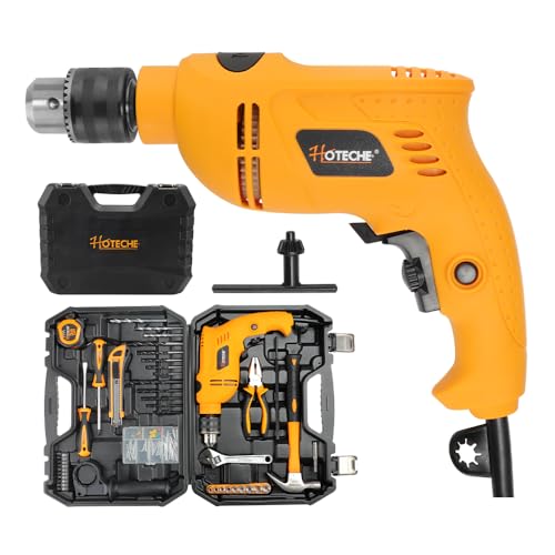 Hoteche 101Pcs 13mm 600W Schlagbohrmaschine Set - Anwendbar auf für Ziegel, Beton, Stein und Holz - Mit BMC Box - Gelb Hoteche 101Pcs 13mm 600W Schlagbohrmaschine Set - Anwendbar auf für Ziegel, Beton, Stein und Holz - Mit BMC Box - Gelb von Hoteche
