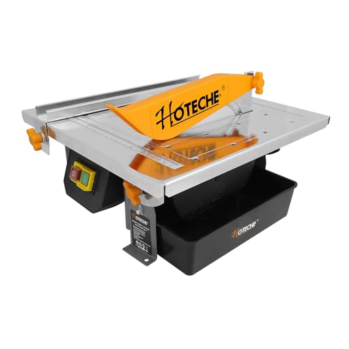 Hoteche 600W Fliesenschneider | 33mm Schnitttiefe | 0-45° Schrägschnitt | 330x360mm Arbeitsplatte | VDE-Stecker von Hoteche
