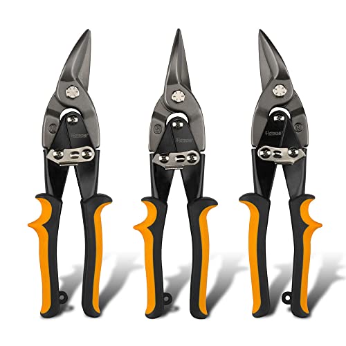 Hoteche Blechschere 10''/250mm 3Pcs Aviation Snips Metallschere Gerade Durchlaufblechschere aus Cr-V-Stahl - Hochleistungsschere für Handwerk Hoteche Blechschere 10''/250mm 3Pcs Aviation Snips Metallschere Gerade Durchlaufblechschere aus Cr-V-Stahl - Hochleistungsschere für Handwerk von Hoteche
