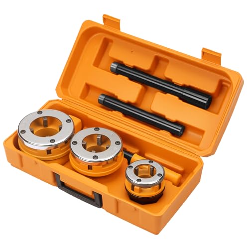 Hoteche Rohrgewindeschneider-Set 3-teilig | 1-1/4"-2" | 9CR2 Schneidbacken | Verchromte Platten von Hoteche