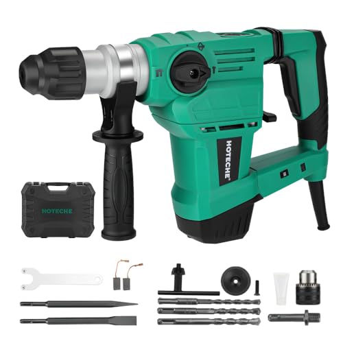 Hoteche SDS-Plus 1500W Bohrhammer mit LED-Licht, Drehzahlregelung und Kupfermotor - Ideal für Beton, Eisen und Holzbohren - VDE-Stecker - Umfangreiches Zubehör inklusive – Grün Hoteche SDS-Plus 1500W Bohrhammer mit LED-Licht, Drehzahlregelung und Kupfermotor - Ideal für Beton, Eisen und Holzbohren - VDE-Stecker - Umfangreiches Zubehör inklusive – Grün von Hoteche