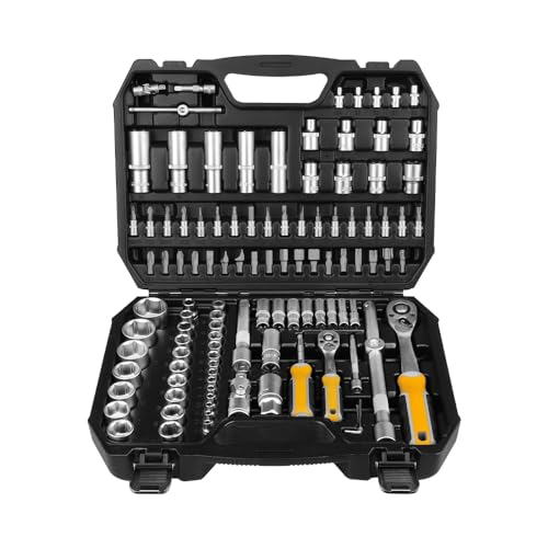 Hoteche Steckschlüsselsatz 110-teilig 1/4"&1/2" Werkzeugkoffer-Set - Professionelles Werkzeugset Hoteche Steckschlüsselsatz 110-teilig 1/4"&1/2" Werkzeugkoffer-Set - Professionelles Werkzeugset von Hoteche