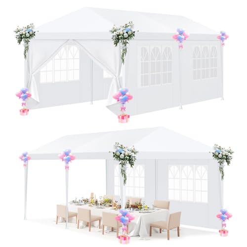 HOTEEL Pavillon 3x6m wasserdicht stabil Winterfest, Partyzelt mit 6 Abnehmbare Wänden, Gartenpavillon für Party, Hochzeit, UV-Schutz, einfach einzurichten, inklusive Heringe, Abspannseile,Weiß HOTEEL Pavillon 3x6m wasserdicht stabil Winterfest, Partyzelt mit 6 Abnehmbare Wänden, Gartenpavillon für Party, Hochzeit, UV-Schutz, einfach einzurichten, inklusive Heringe, Abspannseile,Weiß von Hoteel