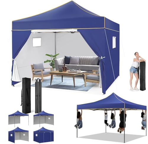 𝐇𝐨𝐭𝐞𝐞𝐥 Faltpavillon Pavillon 3x3 Wasserdicht Stabil Winterfest mit 4 Seitenwänden,Faltbar Partyzelt Gartenpavillon 3mx3m, Pop Up Pavillion Klappbar mit Tragetasche UV Schutz 50+, Dunkelblau von Hoteel