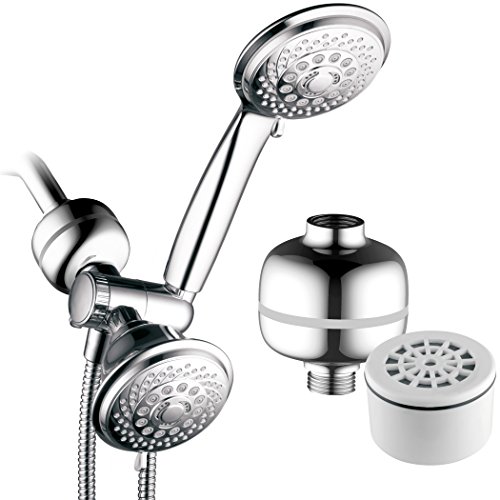HOTEL SPA - Duschköpfe mit Handbrause - Hochdruck mit Duschfilter - 10,2 cm Duschkopf, 10,2 cm Handbrause - 3-in-1, 30 Einstellungen Duschköpfe, Showerspa (Chrom) von Hotel Spa