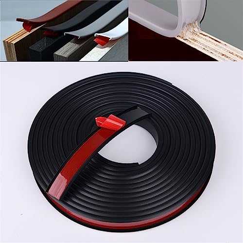 15m Kantenumleimer Selbstklebend Kantenschutz Umleimer Furnierklebeband Kein Aufbügeln, U-Form TPE Möbelkantenband, selbstsichernde Furnier-Randschiene (Color : Black, Size : 22mm) von Hothuimin