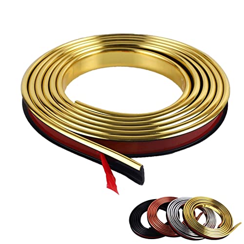 2m Kantenumleimer Selbstklebend Kantenschutz Umleimer Furnierklebeband Kein Aufbügeln, U-Form TPE Möbelkantenband, selbstsichernde Furnier-Randschiene (Color : Glossy Gold, Size : U18mm) von Hothuimin
