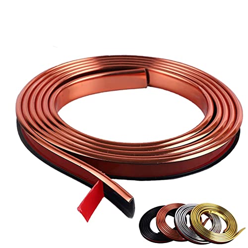 2m Kantenumleimer Selbstklebend Kantenschutz Umleimer Furnierklebeband Kein Aufbügeln, U-Form TPE Möbelkantenband, selbstsichernde Furnier-Randschiene (Color : Glossy Rose Gold, Size : U12mm) von Hothuimin