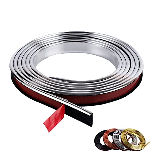 2m Kantenumleimer Selbstklebend Kantenschutz Umleimer Furnierklebeband Kein Aufbügeln, U-Form TPE Möbelkantenband, selbstsichernde Furnier-Randschiene (Color : Glossy Silver, Size : U9mm) von Hothuimin