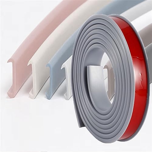 5m Kantenumleimer Selbstklebend Kantenschutz Umleimer Furnierklebeband Kein Aufbügeln, U-Form TPE Möbelkantenband, selbstsichernde Furnier-Randschiene (Color : Gray, Size : 17mm) von Hothuimin