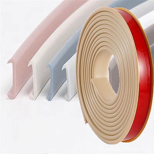 5m Kantenumleimer Selbstklebend Kantenschutz Umleimer Furnierklebeband Kein Aufbügeln, U-Form TPE Möbelkantenband, selbstsichernde Furnier-Randschiene (Color : Khaki, Size : 14mm) von Hothuimin