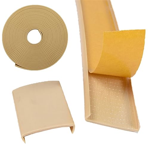 7m Kantenumleimer Selbstklebend Kantenschutz Umleimer Furnierklebeband Kein Aufbügeln, U-Form TPE Möbelkantenband, Selbstsichernde Furnier-Randschiene (Color : Khaki, Size : 40mm) von Hothuimin