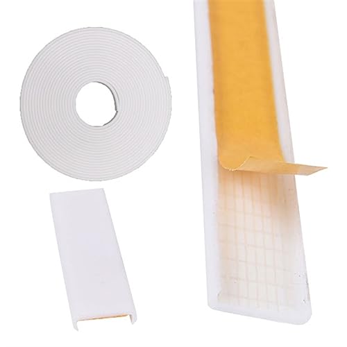 7m Kantenumleimer Selbstklebend Kantenschutz Umleimer Furnierklebeband Kein Aufbügeln, U-Form TPE Möbelkantenband, Selbstsichernde Furnier-Randschiene (Color : White, Size : 40mm) von Hothuimin