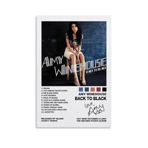 Hotoice Amy-Poster, Weinhaus, Musikalbum, Rück-zu-Rücken-Poster für Zimmer, ästhetische Leinwand, Wandkunst, Schlafzimmerdekoration, 30 x 45 cm Hotoice Amy-Poster, Weinhaus, Musikalbum, Rück-zu-Rücken-Poster für Zimmer, ästhetische Leinwand, Wandkunst, Schlafzimmerdekoration, 30 x 45 cm von Hotoice