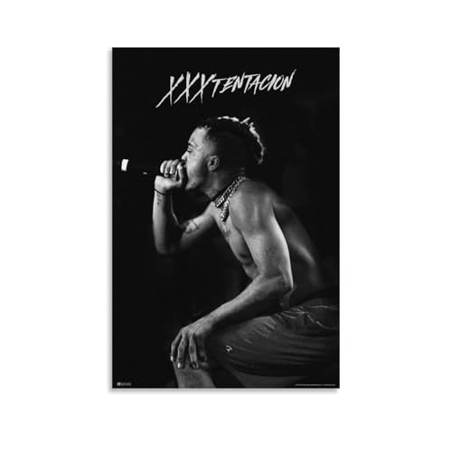 Hotoice Xxxtentacion Poster Rapper Musik Vintage Retro Cover Poster für Zimmer Ästhetische Leinwand Wandkunst Schlafzimmer Dekor 40 x 60 cm von Hotoice