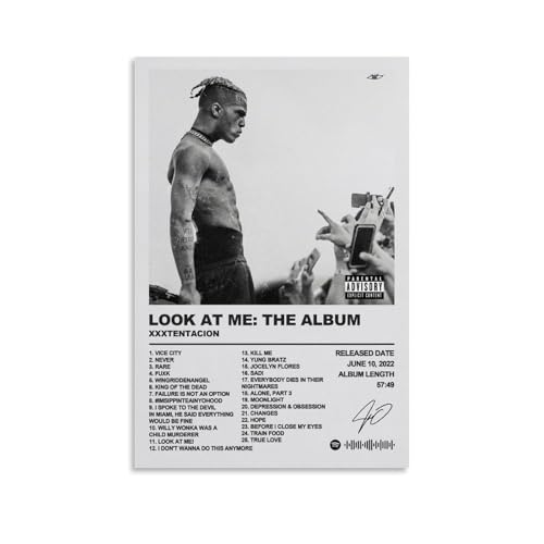 Hotoice Xxxtentacion Poster Rapper Musikalbum Vintage Retro signiert Cover Poster für Zimmer Ästhetische Leinwand Wandkunst Schlafzimmer Dekor 40 x 60 cm von Hotoice