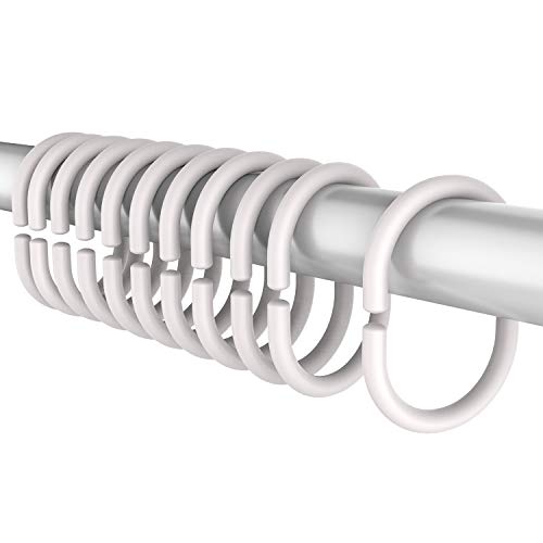 24 Packung Kunststoff Duschvorhang Ringe Haken für Badezimmer Dusche Fenster Rod (Weiß) von Hotop