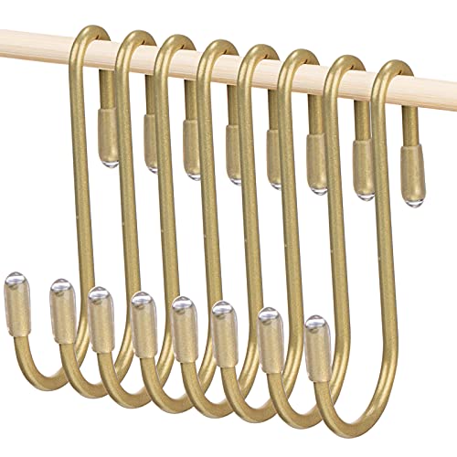 36 Stücke S Förmige Haken Hängend Hochleistung S Haken Aufhänger für Küche, Bad, Schlafzimmer, Büro, Pfanne, Mantel, Tasche, Pflanzen (Champagner Gold, 2,4 Zoll) von Hotop