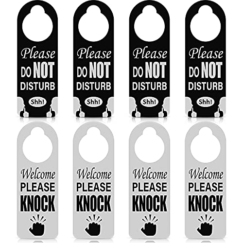 Türschild "Do Not Disturb", zum Aufhängen an der Tür, Türgriff, Willkommenszeichen, Please Knock, für Büro, Haus, Badezimmer, 4 Stück von Hotop