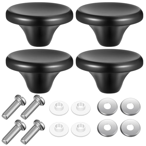 Hotop 4 Sets Dutch Oven Knauf, Edelstahl, Ersatzknauf, Topfdeckelgriff, kompatibel mit Le Creuset, Aldi, Lodge und anderen emaillierten Gusseisen-Dutch Oven (schwarz) von Hotop