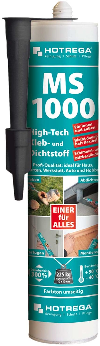 Hotrega MS 1000 High-Tech Kleb- und Dichtstoff 290 ml Kartusche, schwarz von Hotrega