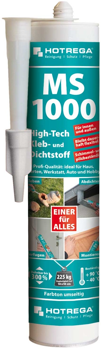 Hotrega MS 1000 High-Tech Kleb- und Dichtstoff 290 ml Kartusche, weiß von Hotrega