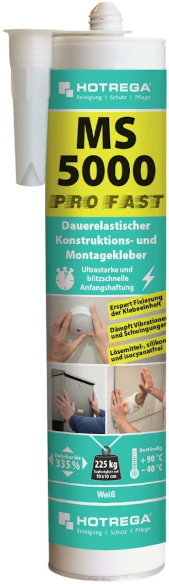 Hotrega MS 5000 ProFast flexibler Konstruktionskleber 290 ml Kartusche, weiß Hotrega MS 5000 ProFast flexibler Konstruktionskleber 290 ml Kartusche, weiß von Hotrega