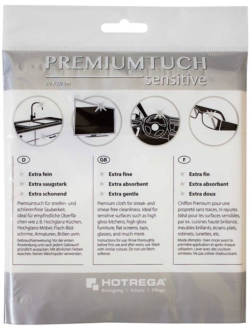 Hotrega Premium-Tuch sensitive 40x40 cm, verpackt von Hotrega