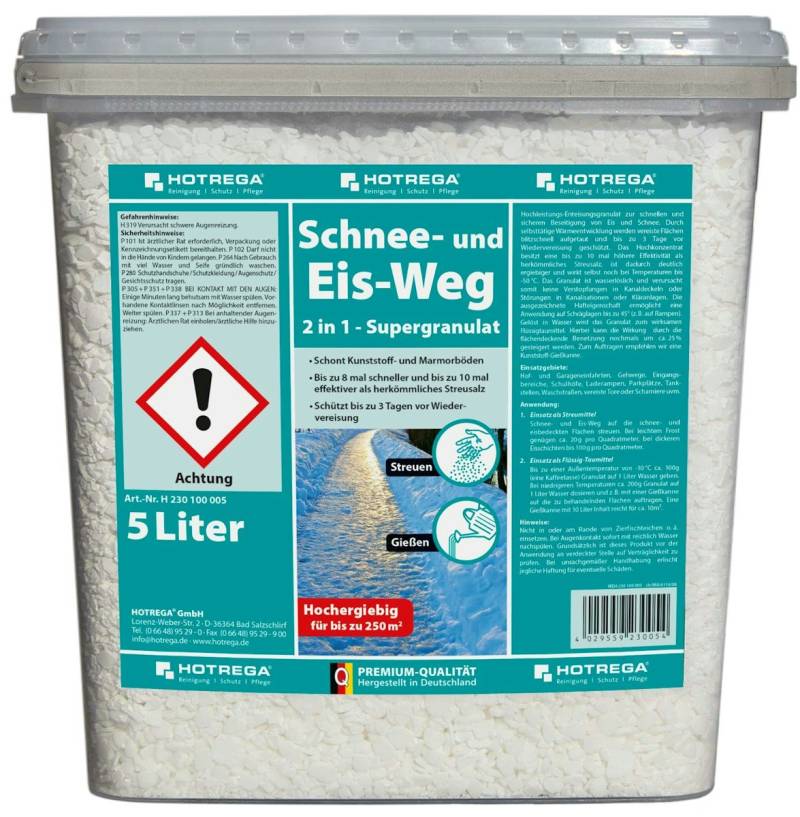 Hotrega Schnee- und Eis-Weg "2 in 1 Supergranulat"30 Liter Eimer von Hotrega
