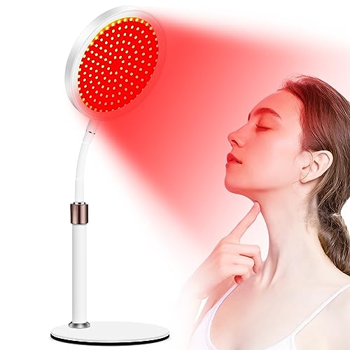 Hottoerak Rotlichtlampe, 940nm & 850nm & 660nm Infrarotlampe mit Sockel, 100LEDs Rotlicht Therapie mit Timer und Schwanenhalsverstellung, Rotlichtlampe Therapie für Heim von Hottoerak