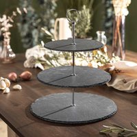 Hotty Etagere - Schieferetagere Mit 3 Ebenen Zum Servieren Von Beilagen, Vorspeisen Und Nachspeisen Hotty Etagere - Schieferetagere Mit 3 Ebenen Zum Servieren Von Beilagen, Vorspeisen Und Nachspeisen von HottyBBQ