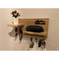 Personalisiertes Eichenholz Schlüsselbrett, Eleganter Schlüsselaufbewahrung Für Den Eingangsbereich, Geschenk Zum Hauseinzug, Handgemacht von HotzenwaldWoodworks