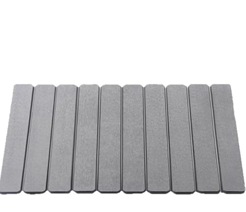 HouYa-Tec Bathroom Mat，Stone Bath Mat, Badematte Stein,Schnell Trocknend, Kann So In Der Küche Verwendet Werden Kann Halle, Zusammenklappbar für die Lagerung,Abtropfmatte Geschirr (Weiß, L) von HouYa-Tec
