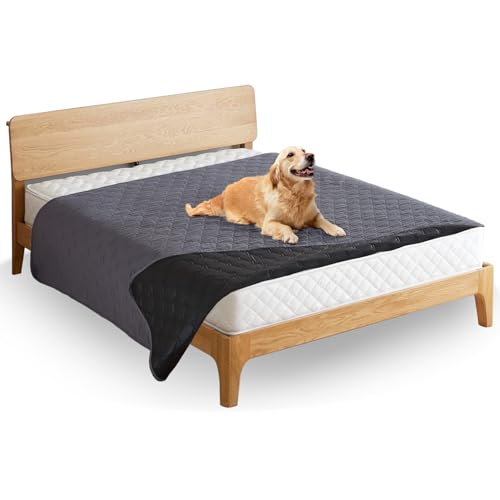 wasserdichte Hundedecke/katzendecke，Robuste Hundematte als Schutz fürs Sofa und Betten，große rutschfeste Hundedecke für Hunde & Katzen geeignet (dunkelgrau, S) von HouYa-Tec